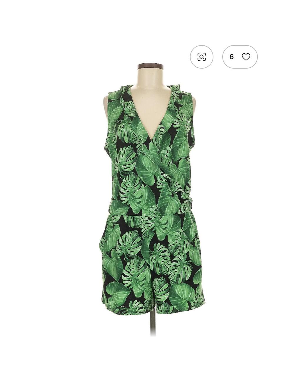 White House Black Market Tropical Print Romper Size M